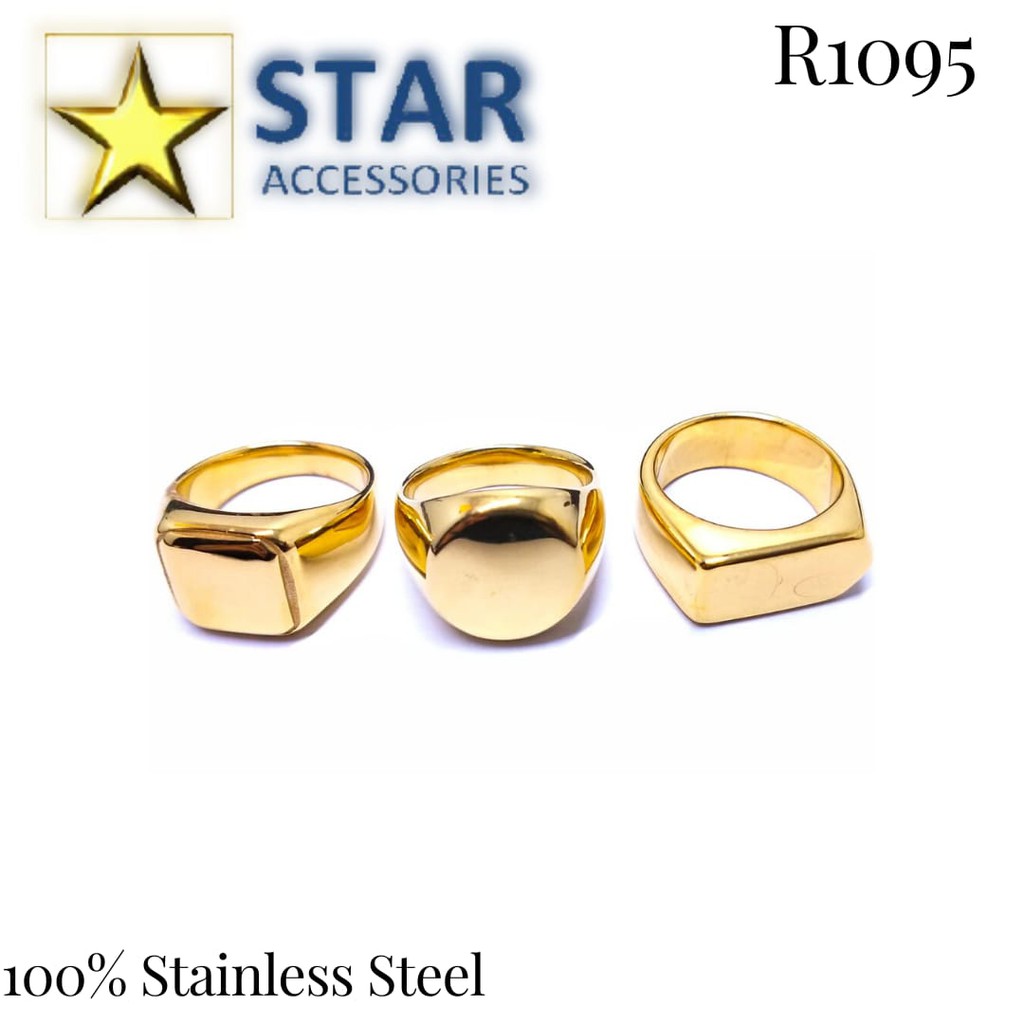 Cincin Titanium Full Gold | Cincin Pria Lelaki Emas Anti Karat