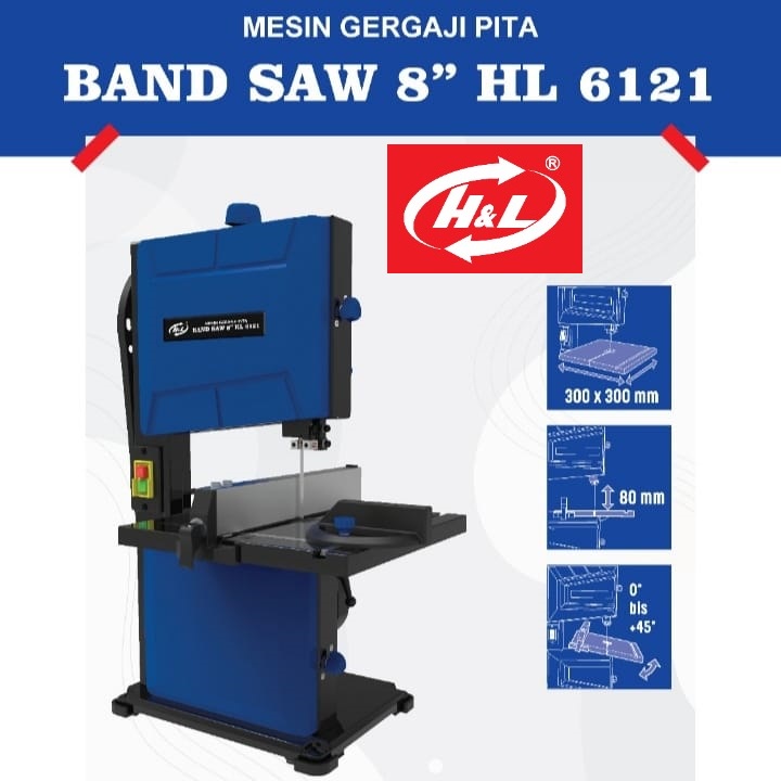 H&amp;L Band Saw 8 Inch Gergaji Meja HL6121 / Bandsaw H&amp;L HL 6121