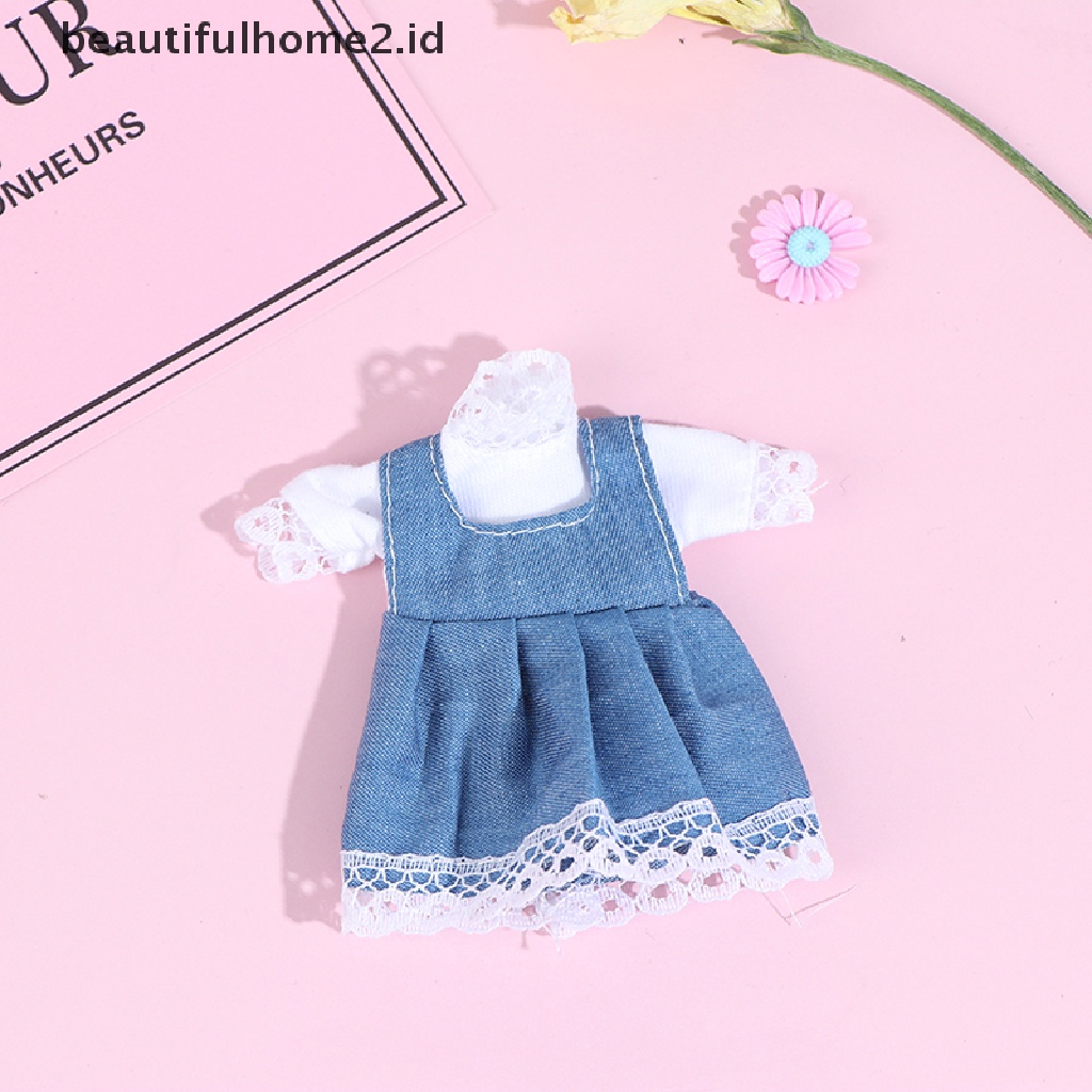 (beautifulhome2.id) Mainan Dress Mini Tanpa Lengan Untuk Aksesoris Rumah Boneka 1: 8 DIY