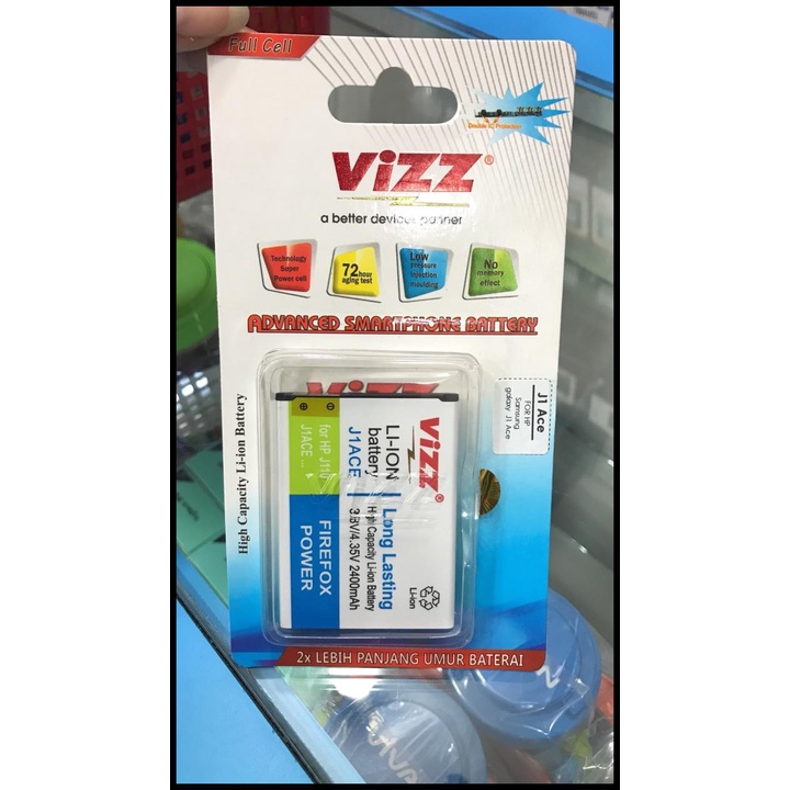 Baterai Vizz Samsung Galaxy J1 Ace J110 Double Power