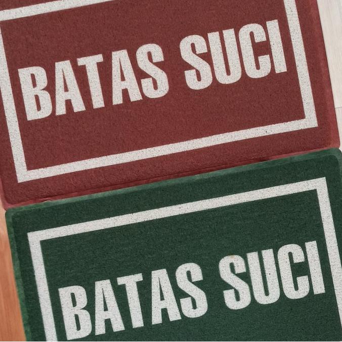 Best Product Keset Batas Suci Masjid Hijau Dan Merah Uk. 60 X 90 - Paling Diminati KESET IMPORT KESE