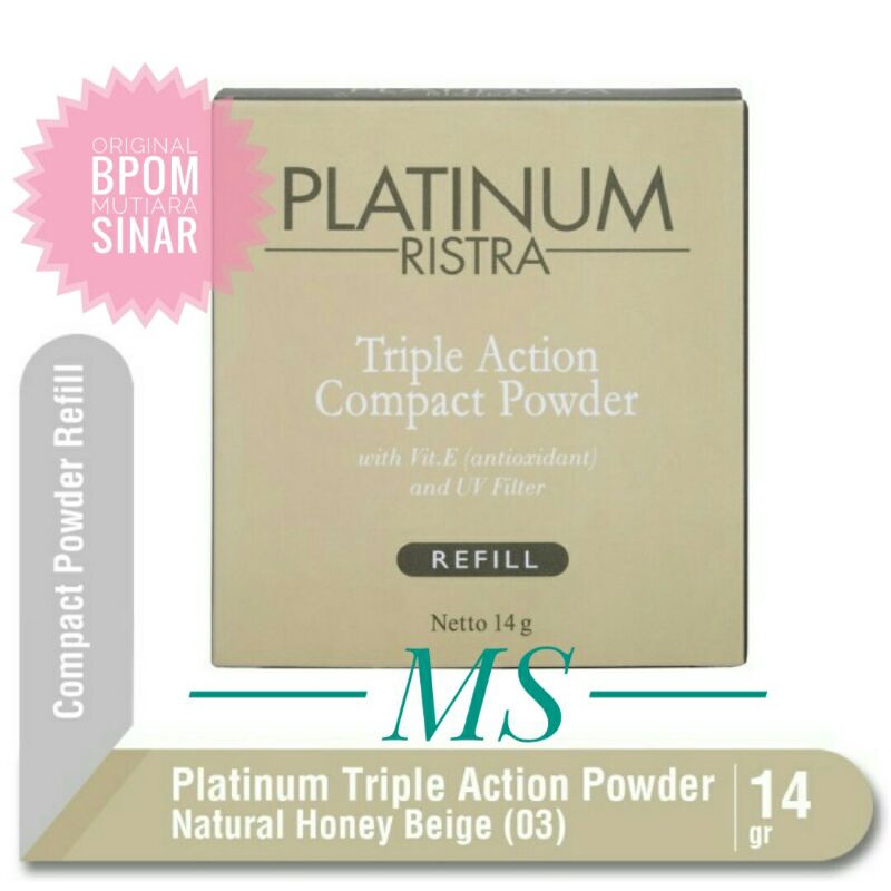 Ristra Platinum Triple Action Compact Refill No.3 Natural Honey Beige