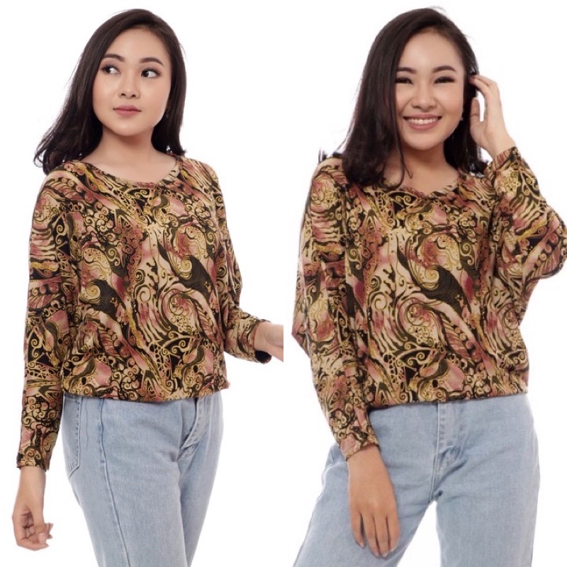 Flash Sale Long Sleeve Batik Blouse YDmDqecKOajOe