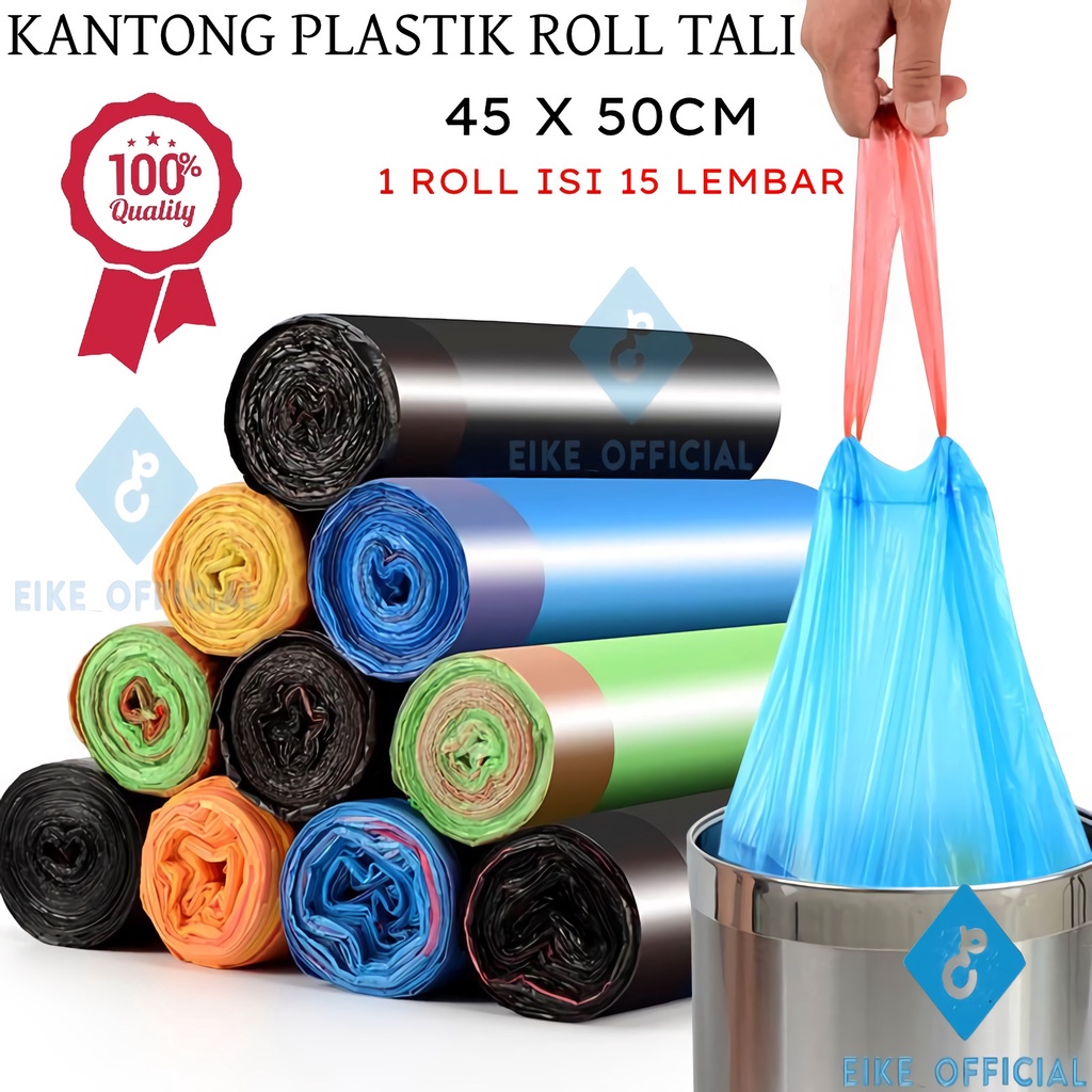 [EIKE] KANTONG PLASTIK ROLL SAMPAH UKURAN 45X50 CM ISI 15 LEMBAR / KANTONG SAMPAH / PLASTIK SAMPAH ROLL / KANTONG PLASTIK