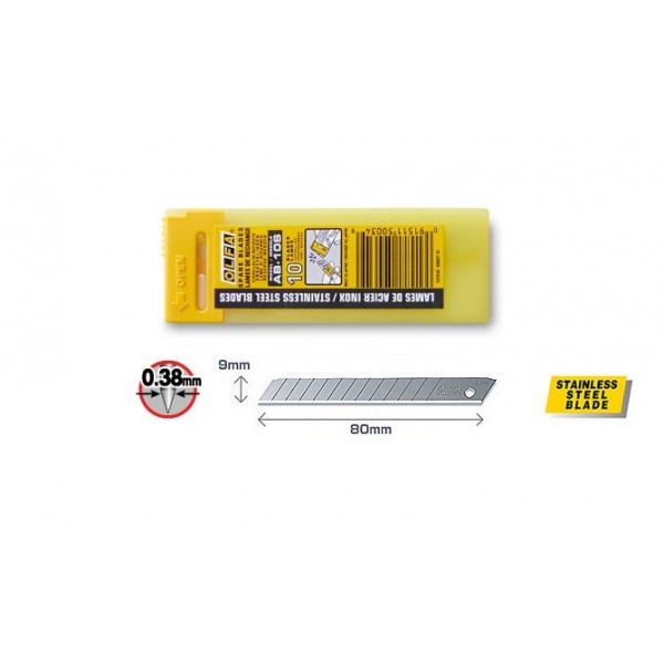 

Update Refill Cutter 9Mm Ab-10S Stainless Steel Spare Blade (10Pcs Pack) Olfa Berkualitas