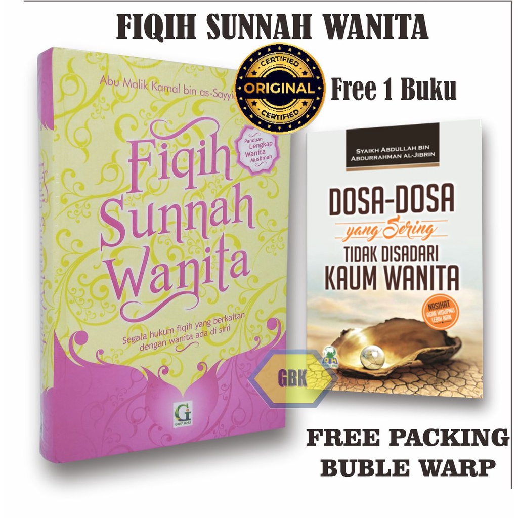 Buku Fiqih Sunnah Wanita ORI - Penerbit Griya Ilmu(Free 1 Buku Dosa-Dosa yang Tidak di Sadari Kaum Wanita)