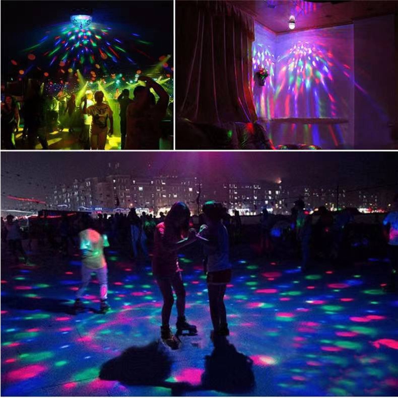 FUTAKO Lampu DISCO LED Fitting tumblr mini otomatis disko warna warni RGB merek random