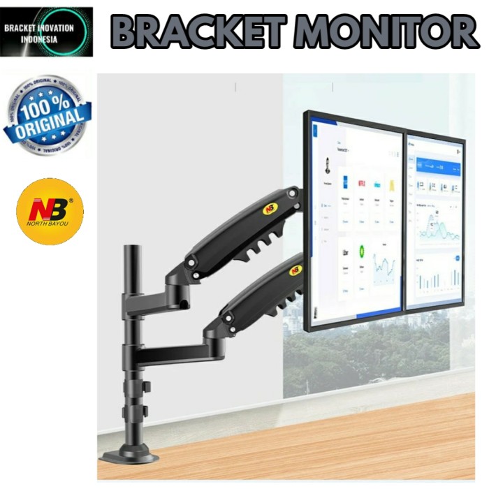 NB NORTH BAYOU H160 2-Screen Display Bracket Monitor Arm 17-27 inch