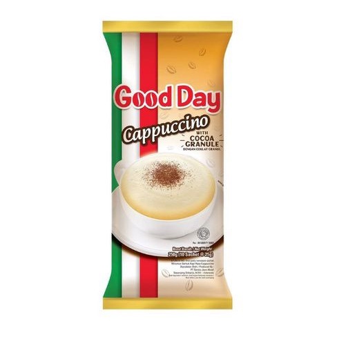 

Good Day Cappuccino 1 renceng 10 Sachet