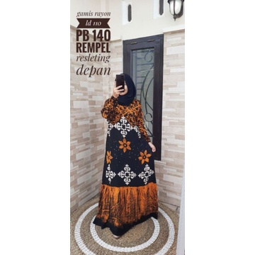 Gamis Rayon Tebal all size Bahan Tebal Premium Rayon Abstrak Pekalongan TERLARIS