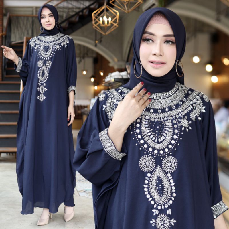 Kaftan Kembar/Kaftan Ceruty Babydoll/Kaftan Manik-manik/Kaftan Kondangan/Kaftan Mewah/Kaftan Kekinia