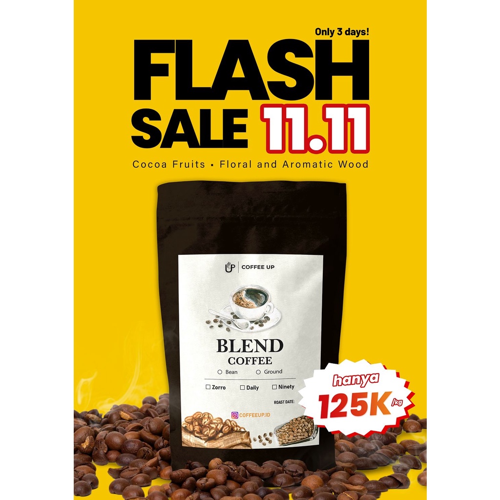 1000GRAM KOPI COFFEE UP DAILY ESPRESSO BLEND COFFEE BIJI KOPI ASLI