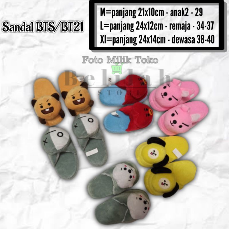 Sandal Rumahan Karakter BT21 Lucu Lembut dan Nyaman