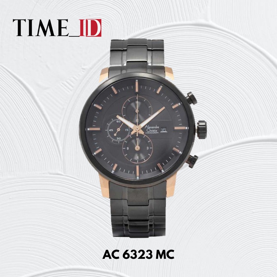 Jam Tangan Alexandre Christie AC 6323MC BLACK ROSEGOLD