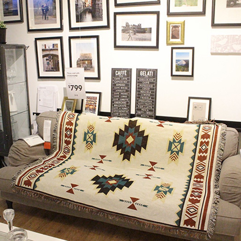 Nordic Aztec Navajo Geometric Rugs Throws Blanket Native American Ethnic Tribal