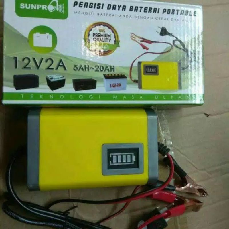 [BISA BAYAR DITEMPAT] Alat Cas Aki /Car Truck Motorcycle Battery Charger 12V 2A 2