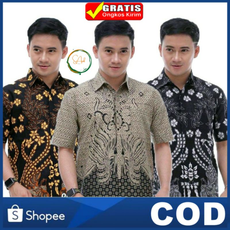 Hem Batik Pria Lengan Pendek - Baju Batik Pria - Hem Batik Pria Jumbo M L XL XXL 3XL 4XL 5XL | Hem B