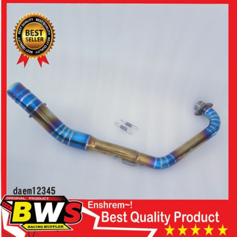 leher pipa header BLUEMOON Satria Fu 150 Full cacing