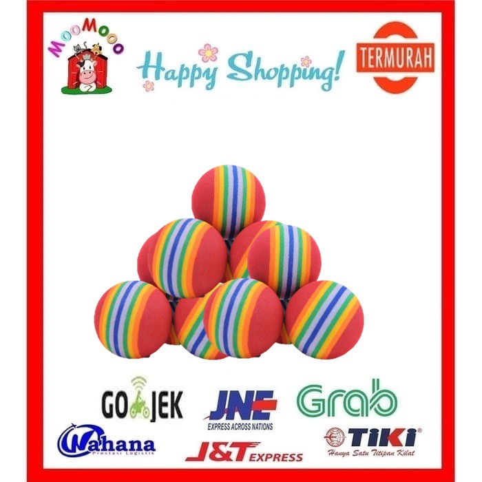 Rainbow Ball Small - Mainan Bola Kucing Kitten Dog Toys Anjing Puppy