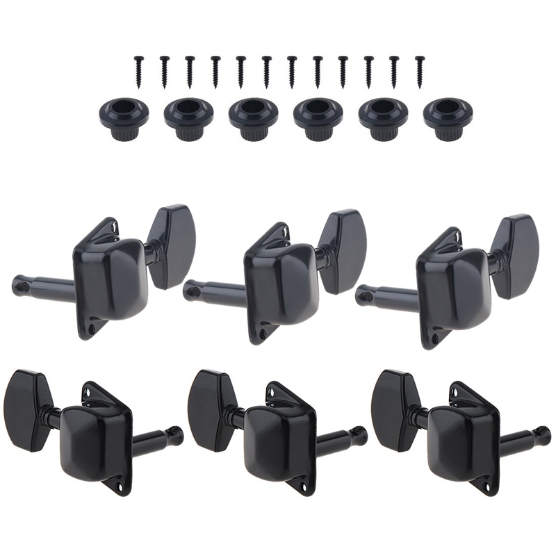 6pcs Tuning Pegs 3R + 3L Semi Tertutup Untuk Gitar Akustik Folk