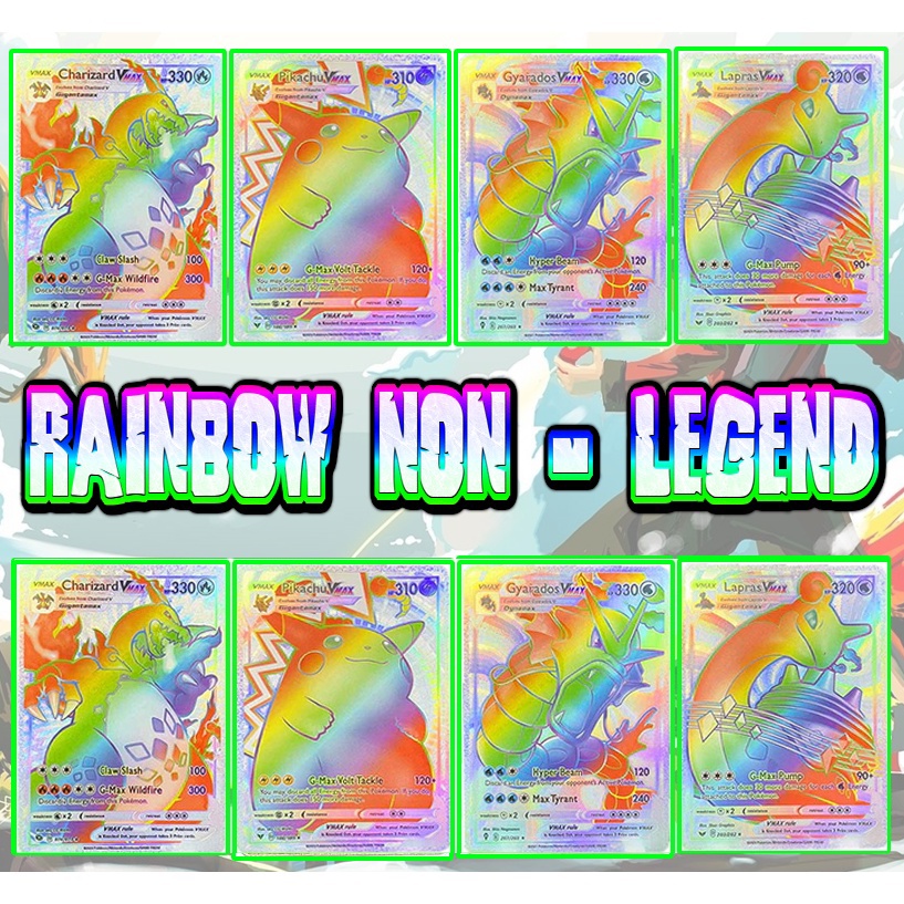 SILVER FOIL KARTU POKEMON TCG - VMAX RAINBOW NON LEGEND