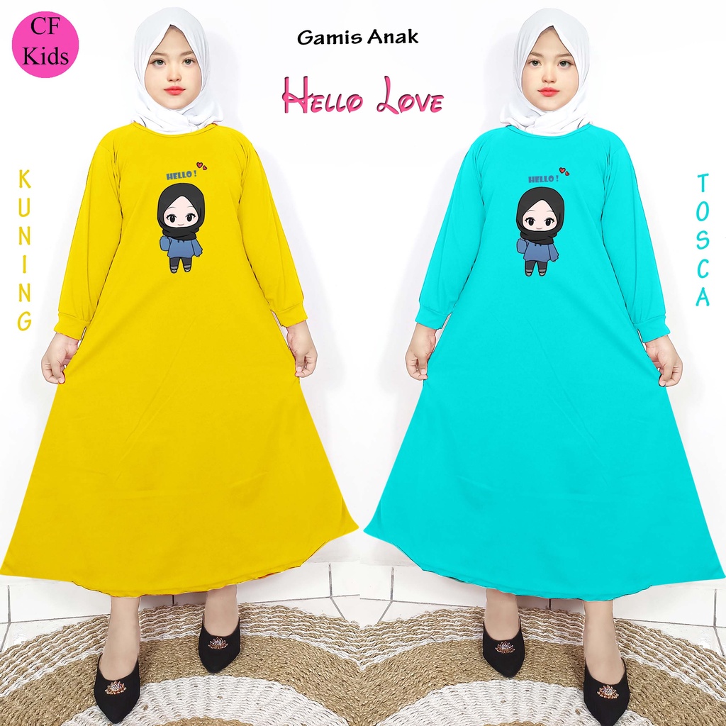 CF Kids Gamis Anak Perempuan Print DTF Hello Friends