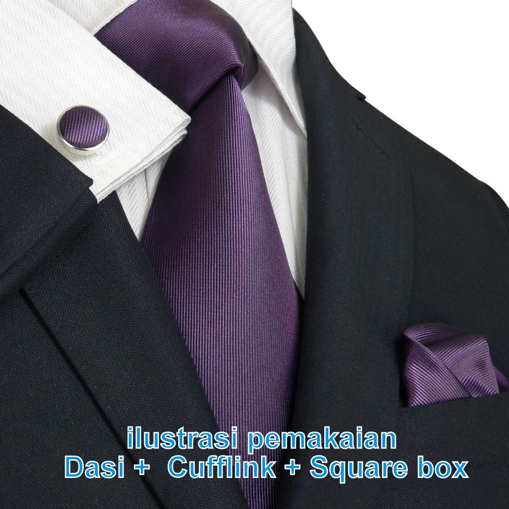 Dasi Panjang Box Set Dasi Panjang, Cufflink &amp; Square Box Kado Pria Kado Ultah