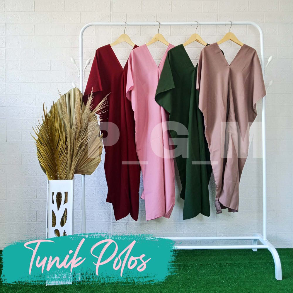 TUNIK POLOS KAFTAN BAJU TUNIK POLOS WANITA TERMURAH TERBARU VNECK LEBIH MUDAH BISA COD