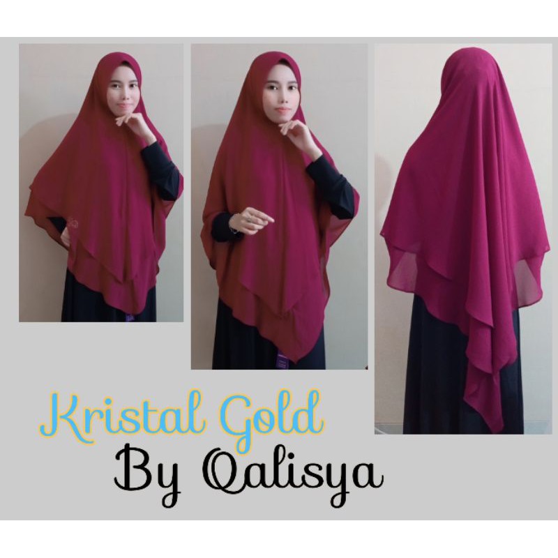 jilbab Instan Ceruty / Khimar / Hijab Kristal Gold by Qalisya