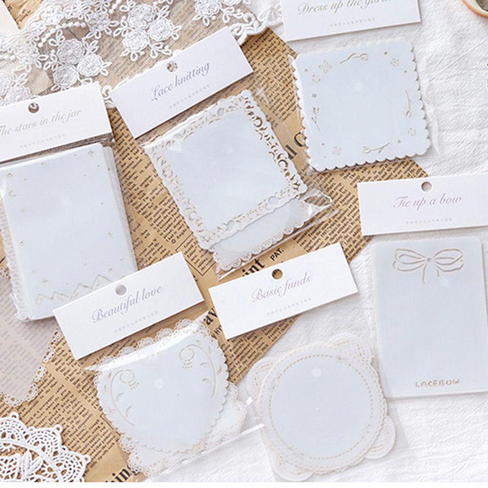 Mxbeauty Hollow Transparan Sulfate Butter Paper Planner Alat Tulis Junk Journal Girl In Skirt Series Bantalan Tulisan Daun Longgar Notepad Hias Vintage DIY Scrapbooking