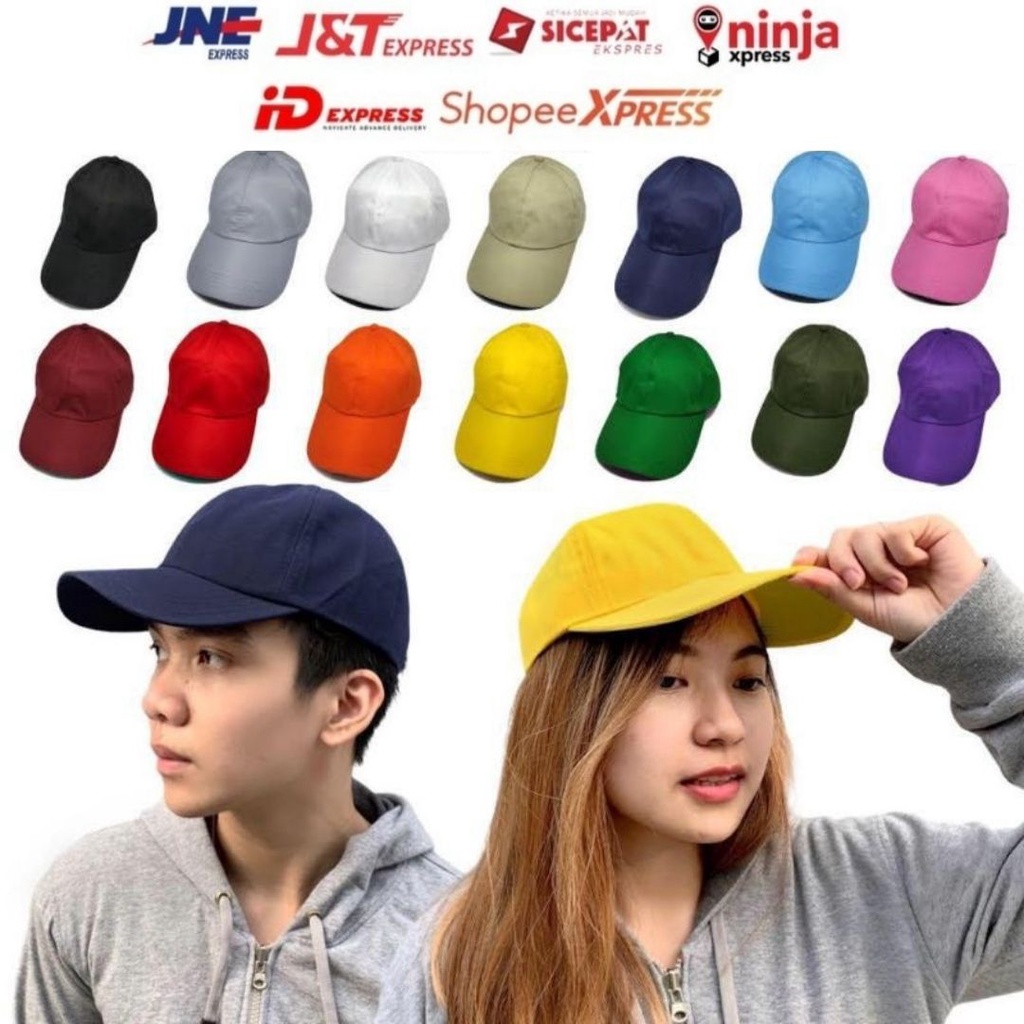 Termurah!!! Topi Baseball Polos Murah Pria Wanita Tali Ring Besi Kualitas Premium Distro