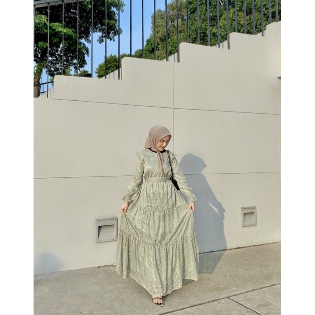 PRE ORDER 14 HARI KERJA ,NAGITA MAXY  (DRESS PUTIH/OFF WHITE)-5