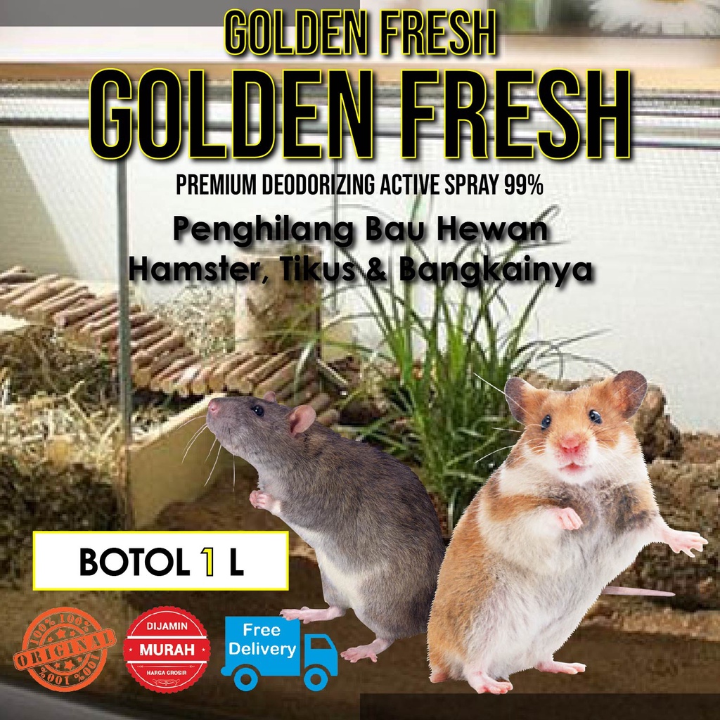CAIRAN PENGHILANG BAU HAMSTER TIKUS & BANGKAI nya GOLDEN FRESH 1 LTR REFILL Obat Pembersih Bau Kotor