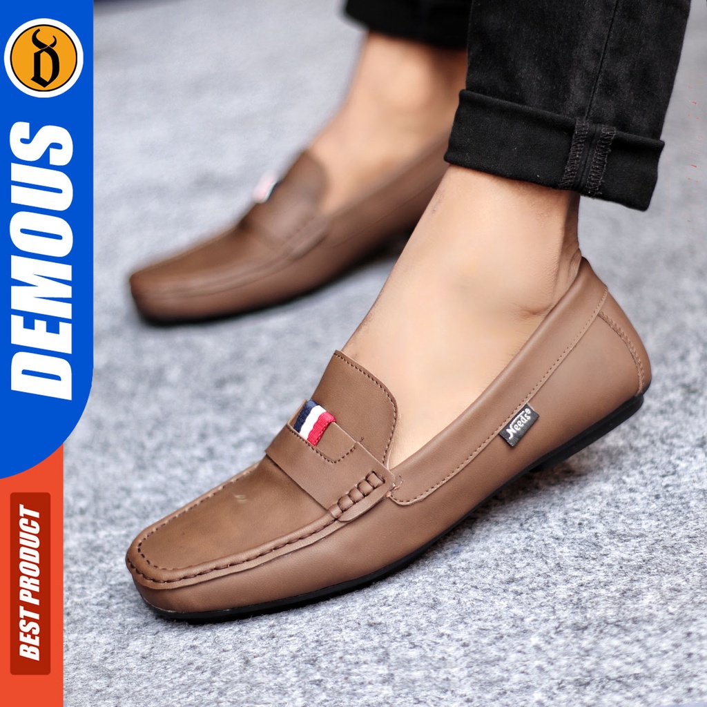 Sepatu Slip On Pria Sepatu Casual Pria Kulit Pu Kerja Kantor Kuliah Kondangan Sepatu Slop Pria Sepatu Hitam Pria DEMOUS FRANSC