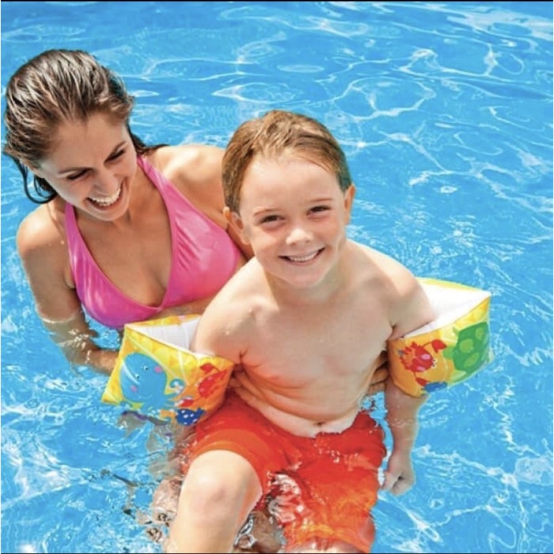 Ban Renang Lengan Pelampung Tangan Anak Kids Swim Arm Ring Karet Karakter Kartun Ikan Fish Safe