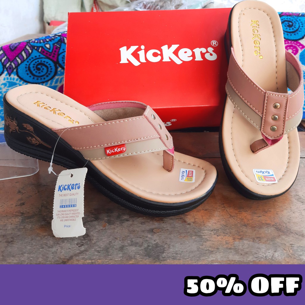 REALPIC!!! SANDAL WEDGES KICKERS WANITA L023SHTM