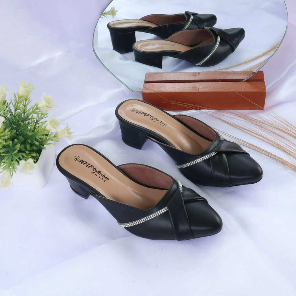 HMF Ujlik Heels Mules Wanita BC08