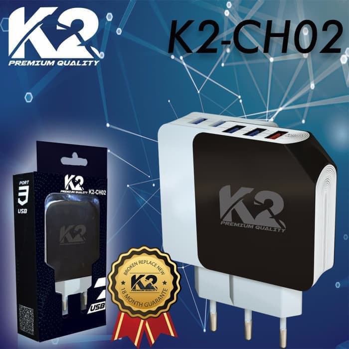 3 PORT USB Charger K2 Premium Quality K2-CH02 QUALCOMM 3.0 FAST [fs]