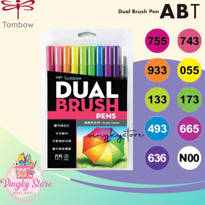 

(BISA COD) Dual Brush Pen Tombow Bright Pallete isi 10pc HEMAT Kode 349