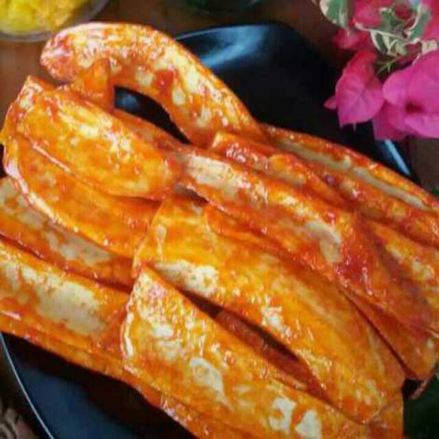 

Sanjai Pedas Manis Panjang - Cemilan/oleh oleh/jajanan khas Padang - 1,5 Ons
