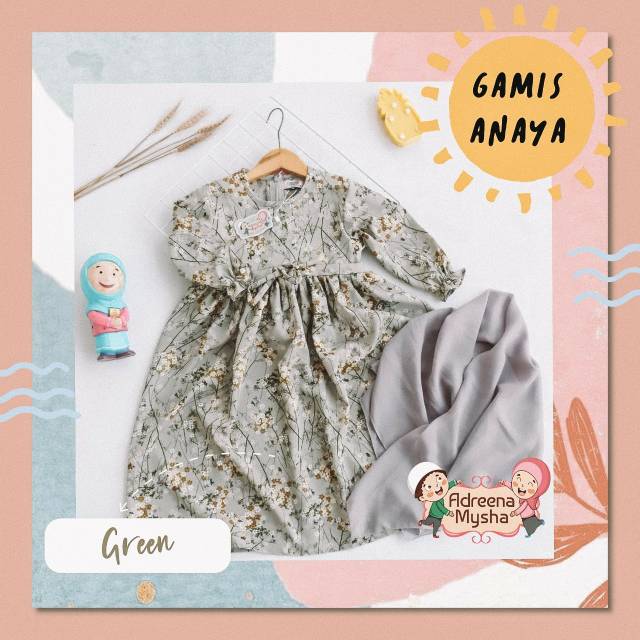 New Gamis Anaya BISA INSTAN  FREE HIJAB BUNDA / gamis bayi newborn murah , desain elegan