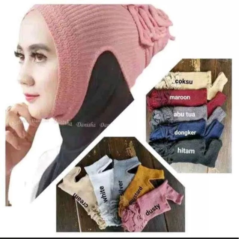 Ciput Rajut Anti Budeg(ANBUD)Konde/Inner Rajut Anbud Cepol/Daleman Kerudung