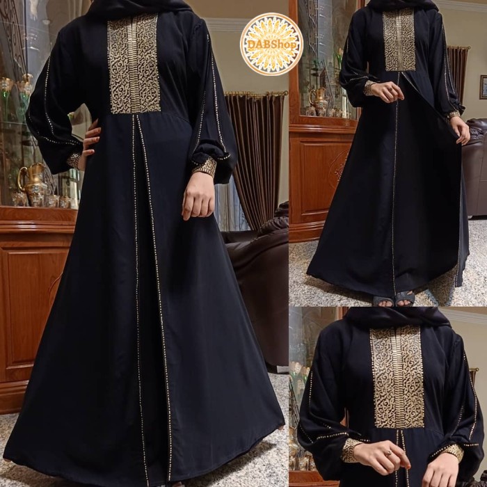 TERBARU     Abaya Gamis Bordir Dubai 255 | Habaya Dubai Exclusive DABShop