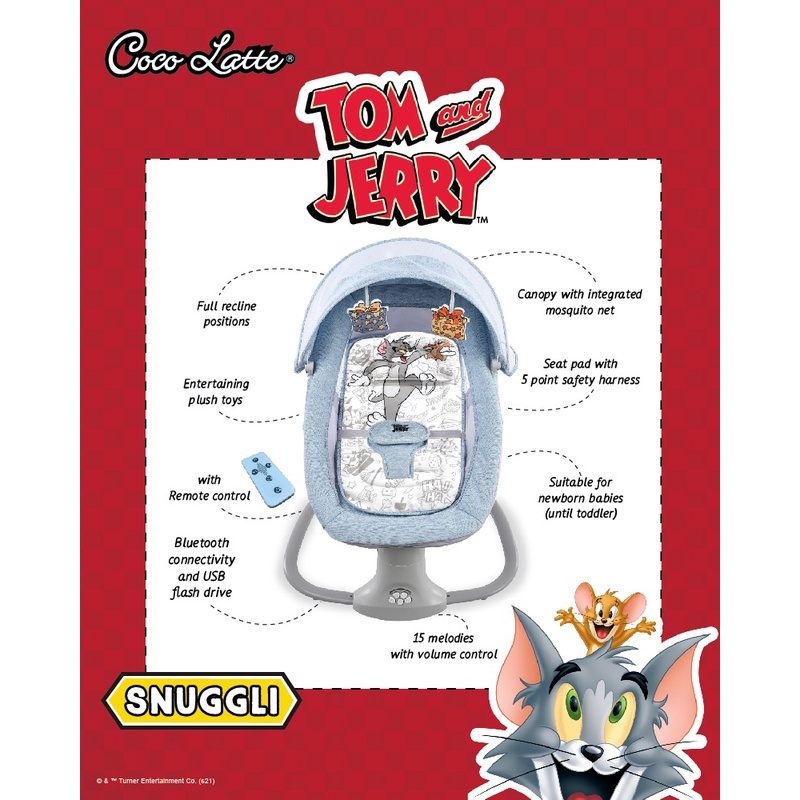 Cocolatte Snuggli Premier Tom Jerry / BabyElle Waltz Ayunan Bayi Otomatis Automatic Swing Bouncer Otomatis