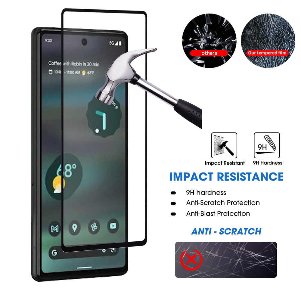 1pc Pelindung Layar Tempered Glass Anti Sidik Jari Untuk Google Pixel 6A