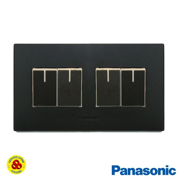 Panasonic Saklar 4G WESJ5931+WESJ78049 Style Series 4 Gang Matte Black