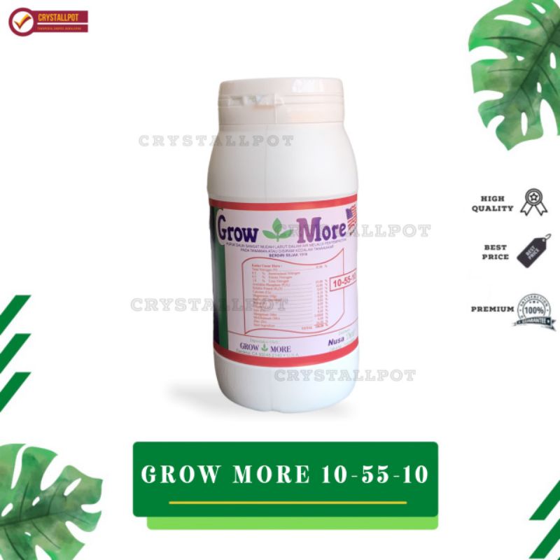 Pupuk nutrisi npk GROWMORE 10-55-10 akar dan bunga(454gr) - GROWMORE BOTOL 10-55-10