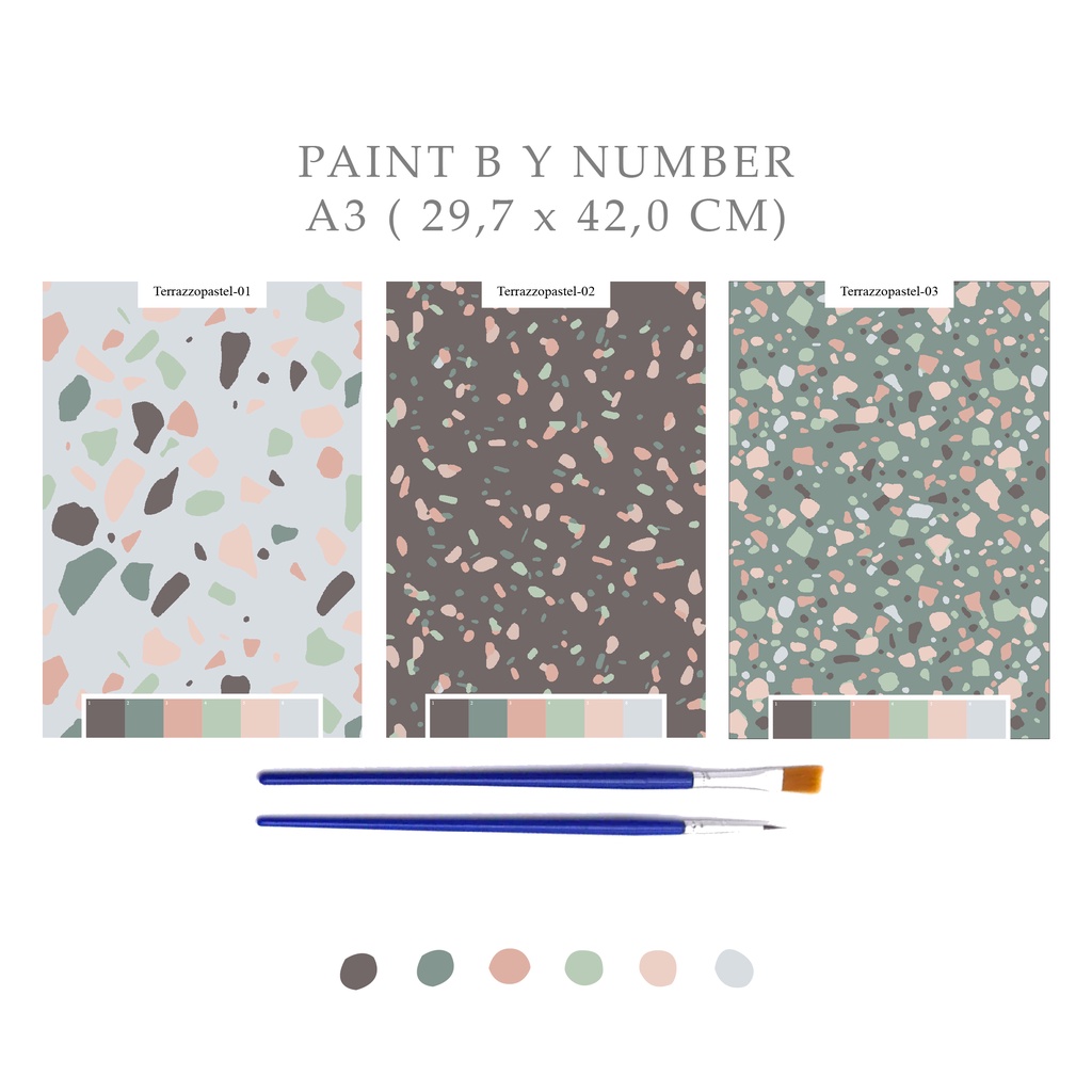 

Paint By Number Kit A3, TERRAZZO PASTEL