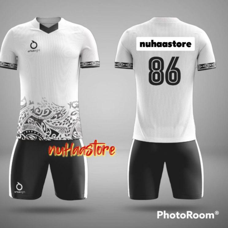 Hot Sell.. Jersey Futsal Sablon Nama Dan Nomor Kaos Futsal Baju Bola 1 Set + Celana Jersey Team