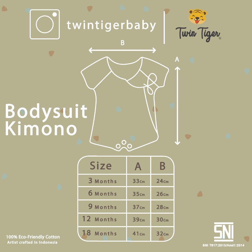 TWIN TIGER 1pcs Jumper Romper KIMONO Bayi Premium Unisex